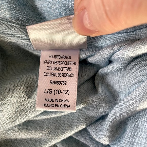 Natori Pastel Blue Lightweight Terrycloth Midi Length Robe with Pockets Size L - Picture 8 of 9